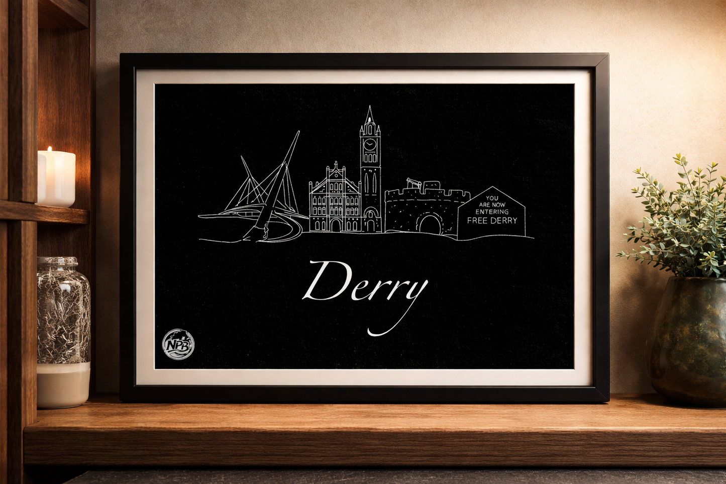 Minimalist Derry Skyline Print