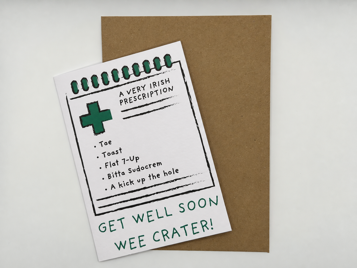 ‘Irish Prescription’ Get Well Soon Card