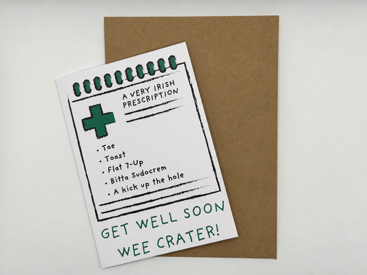 ‘Irish Prescription’ Get Well Soon Card