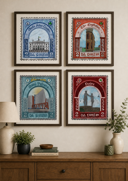 Vintage Irish Postal Stamp Prints