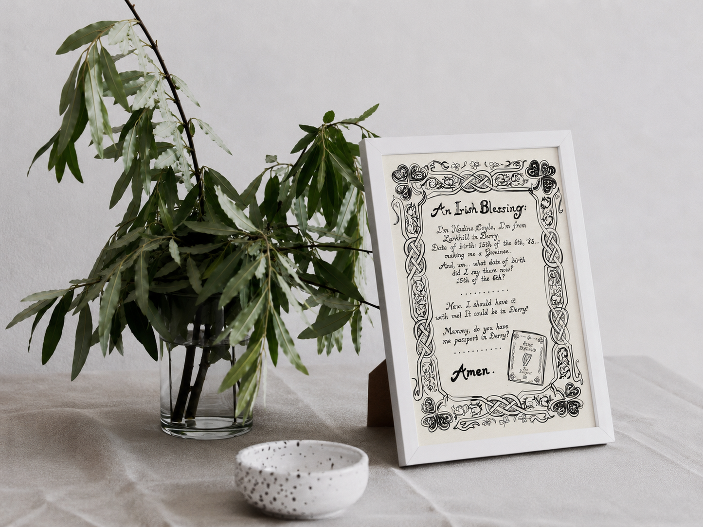 Nadine Coyle Irish Blessing Print