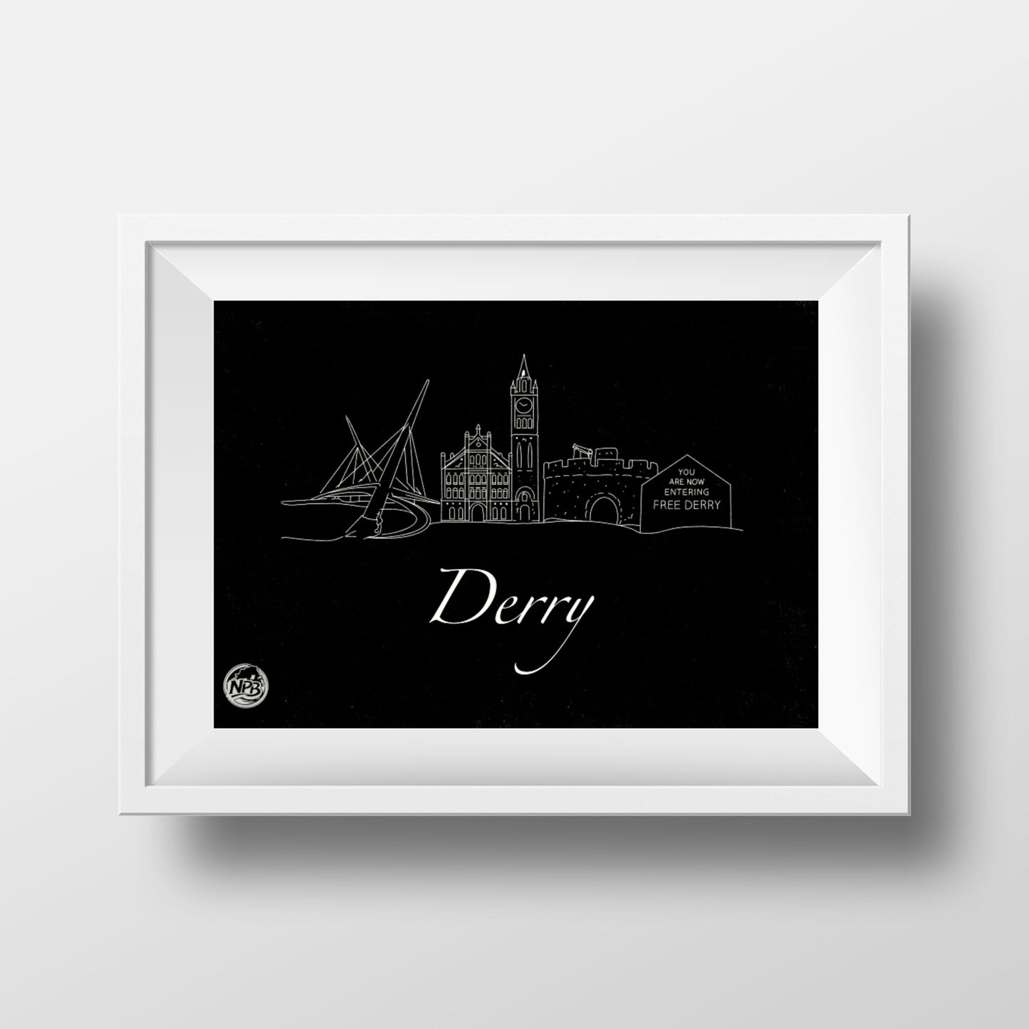 Minimalist Derry Skyline Print